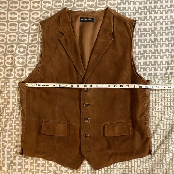 Brooks Brothers Brown Leather Waistcoat - Size: Large - Picture 3 of 8